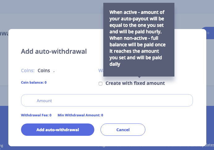Auto withdrawal