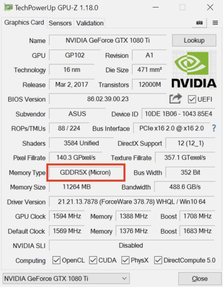 Сравнение видеокарт 1080 и 1080 ti