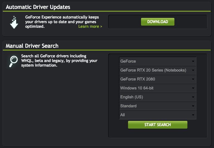 Поиск и загрузка драйверов для видеокарт Nvidia / Find and Download Drivers for Nvidia Graphics Cards